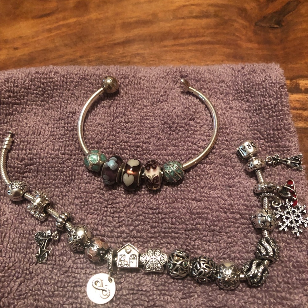 Pandora Bundle -22 charms and 2 bracelets